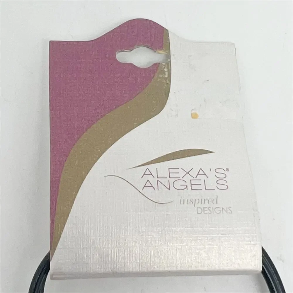 NEW Alexa's Angels Create Silver Tone Bar Leather Double Strand Bracelet